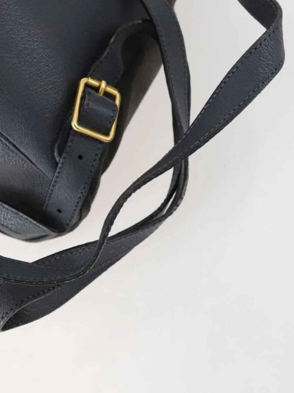 GUCCI Bamboo Backpack Suede Navy Gold 003 1705 0030 Auth 158464